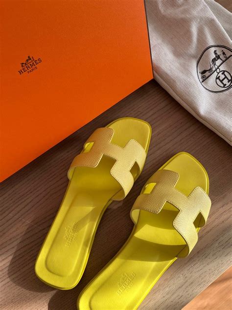 hermes yellow oran|Oran sandal .